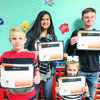 Indian Awards for December.  Back row:  Diana Pedroza and Luke Frame.  In front, Corbin Parrot and Brooklyn Malone.